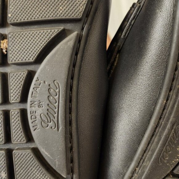 Gucci black guccissima leather loafers in size 6.5 UK men's - Picture 9 of 12